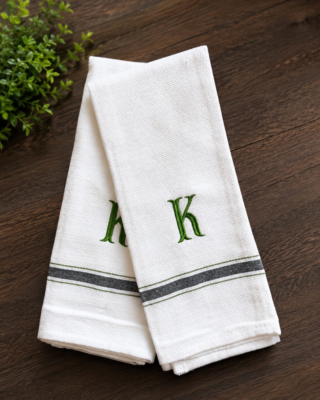 Pair of towels with matching custom monograms